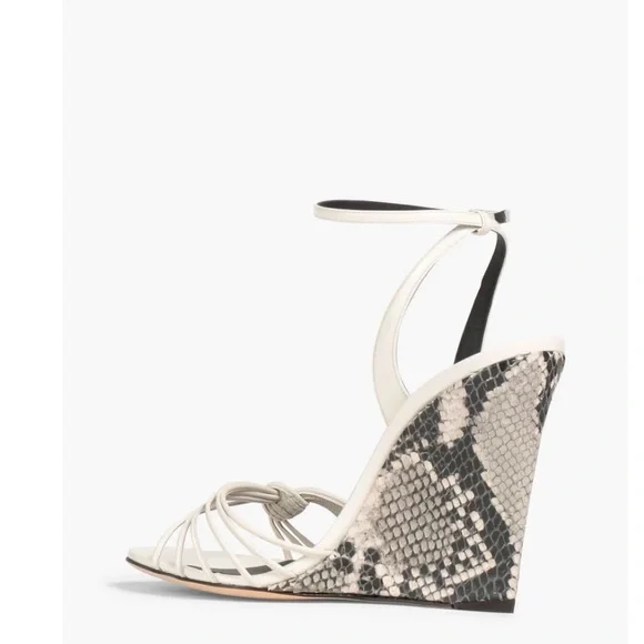 Giuseppe Zanotti Jetaime Ylenia 105 Python & Leather Wedge Sandal, White
